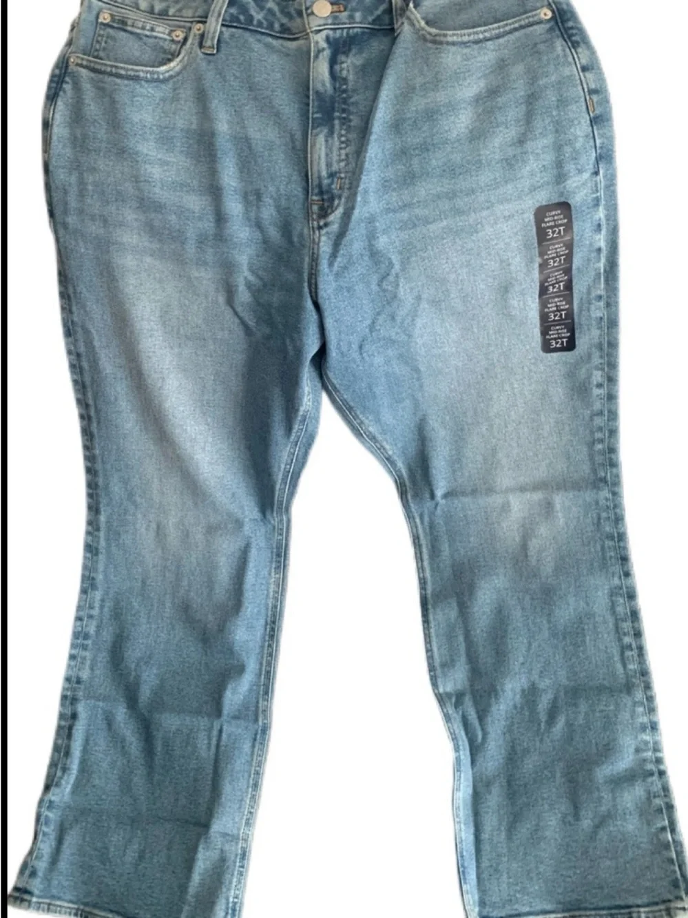 New Women’s J Crew Curvy Mid Rise Flare Crop Jeans Sz 32T Casual Comfort